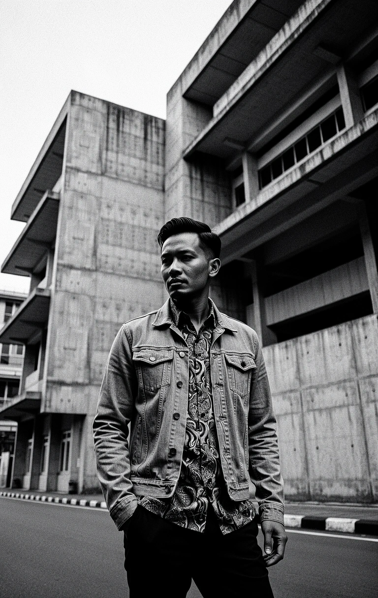 Modern Indonesian professional in urban setting